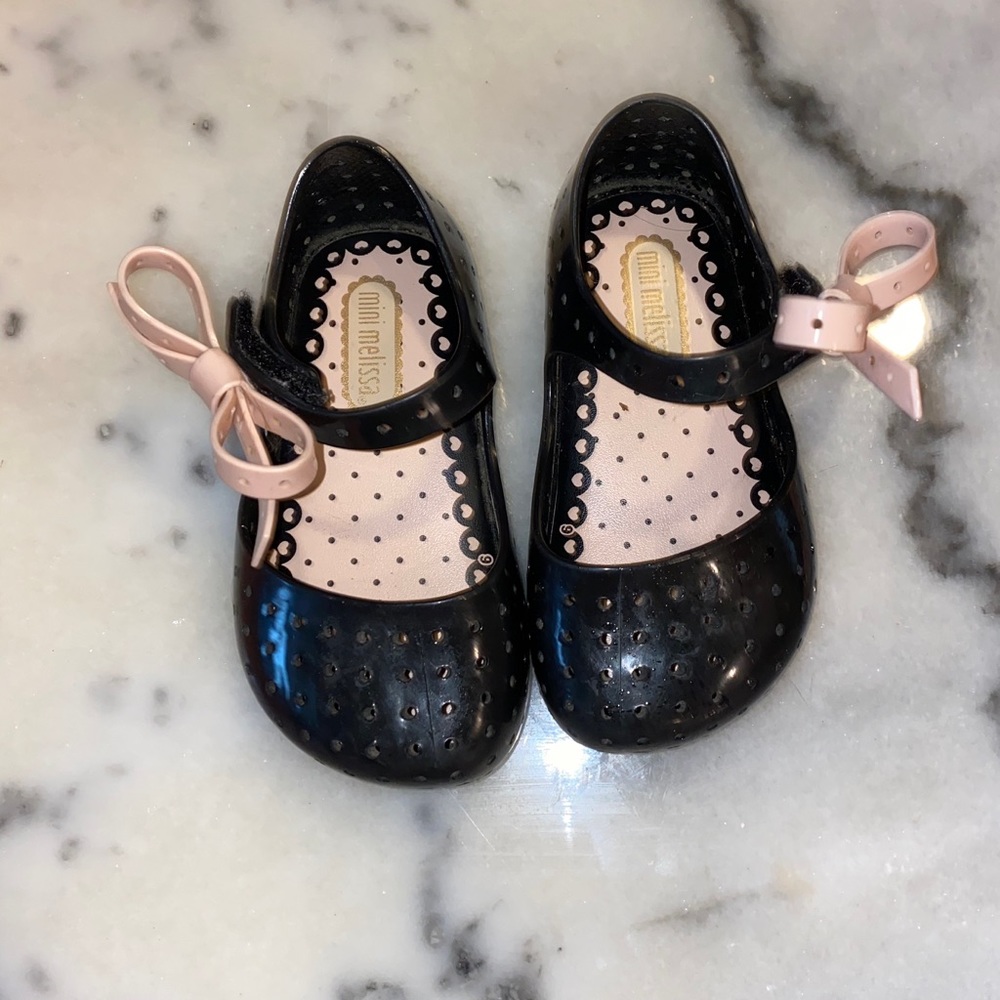 Mini Melissa - Size Toddler 6 - Black Flats